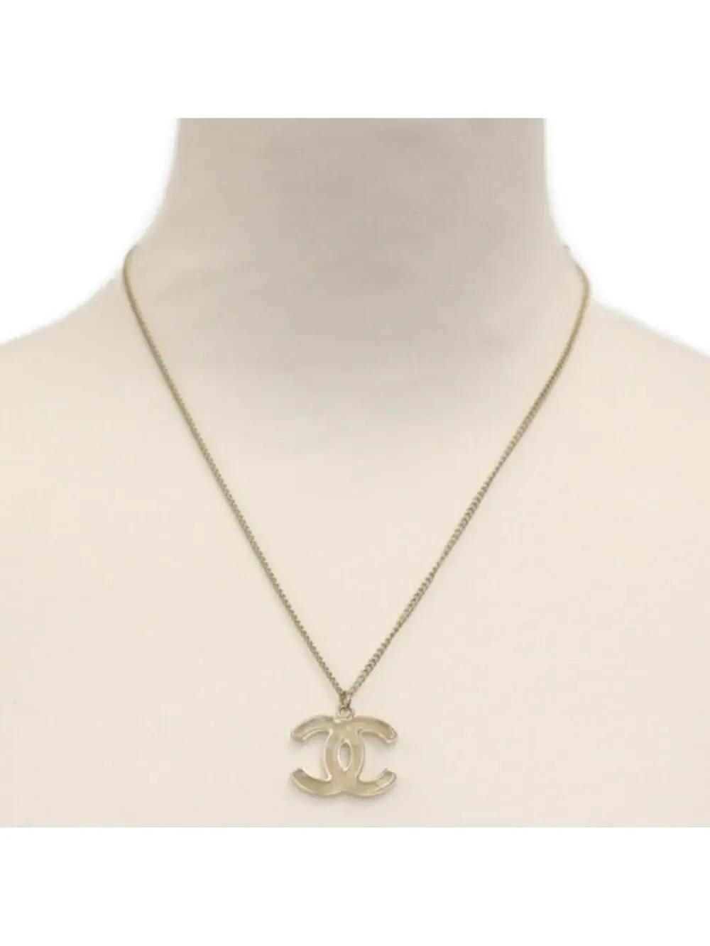 Chanel Cc Logo Pendant Necklace Gold- #288071C10B